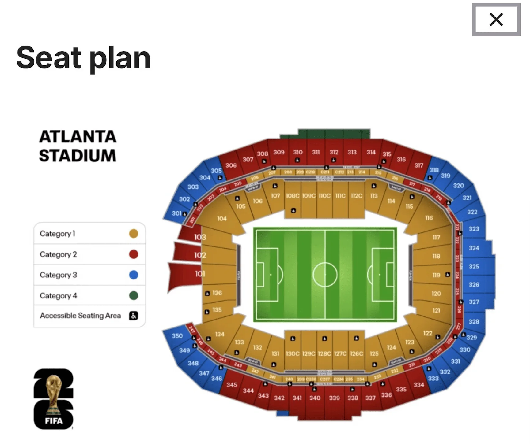 Mercedes-Benz Stadium seating map