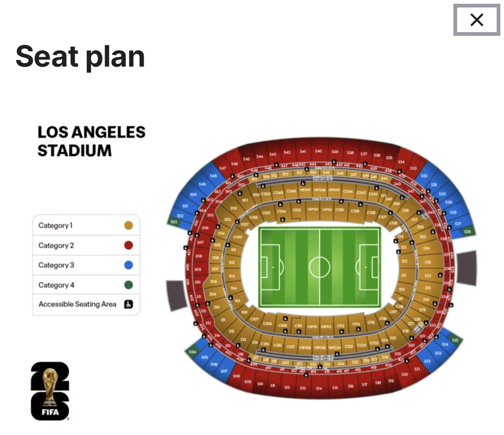SoFi Stadium seating map