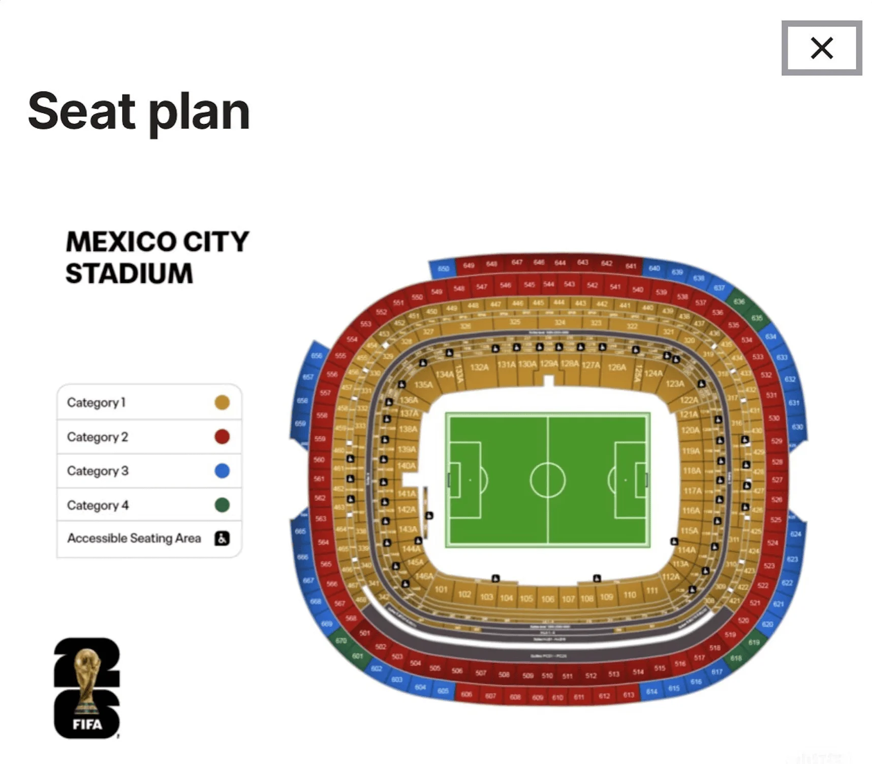 Estadio Azteca seating map