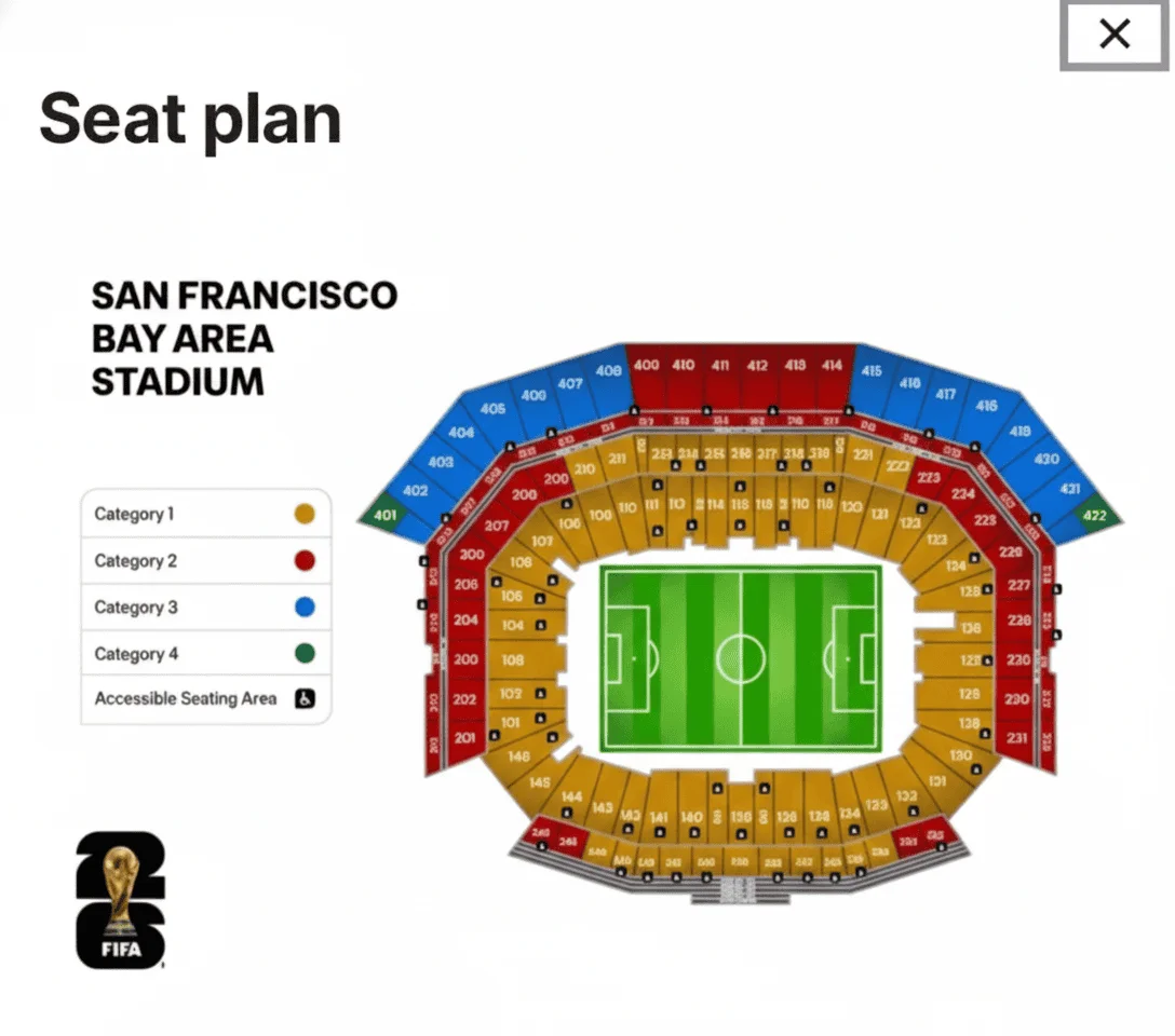 Levi's Stadium seating map