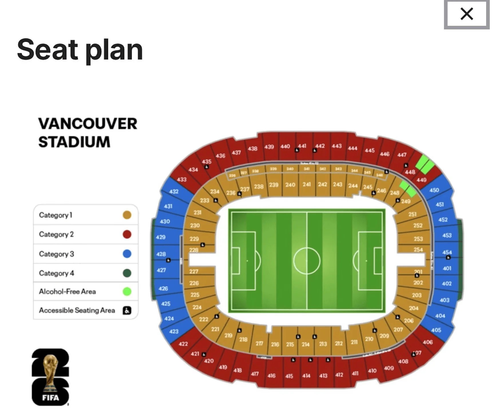BC Place seating map